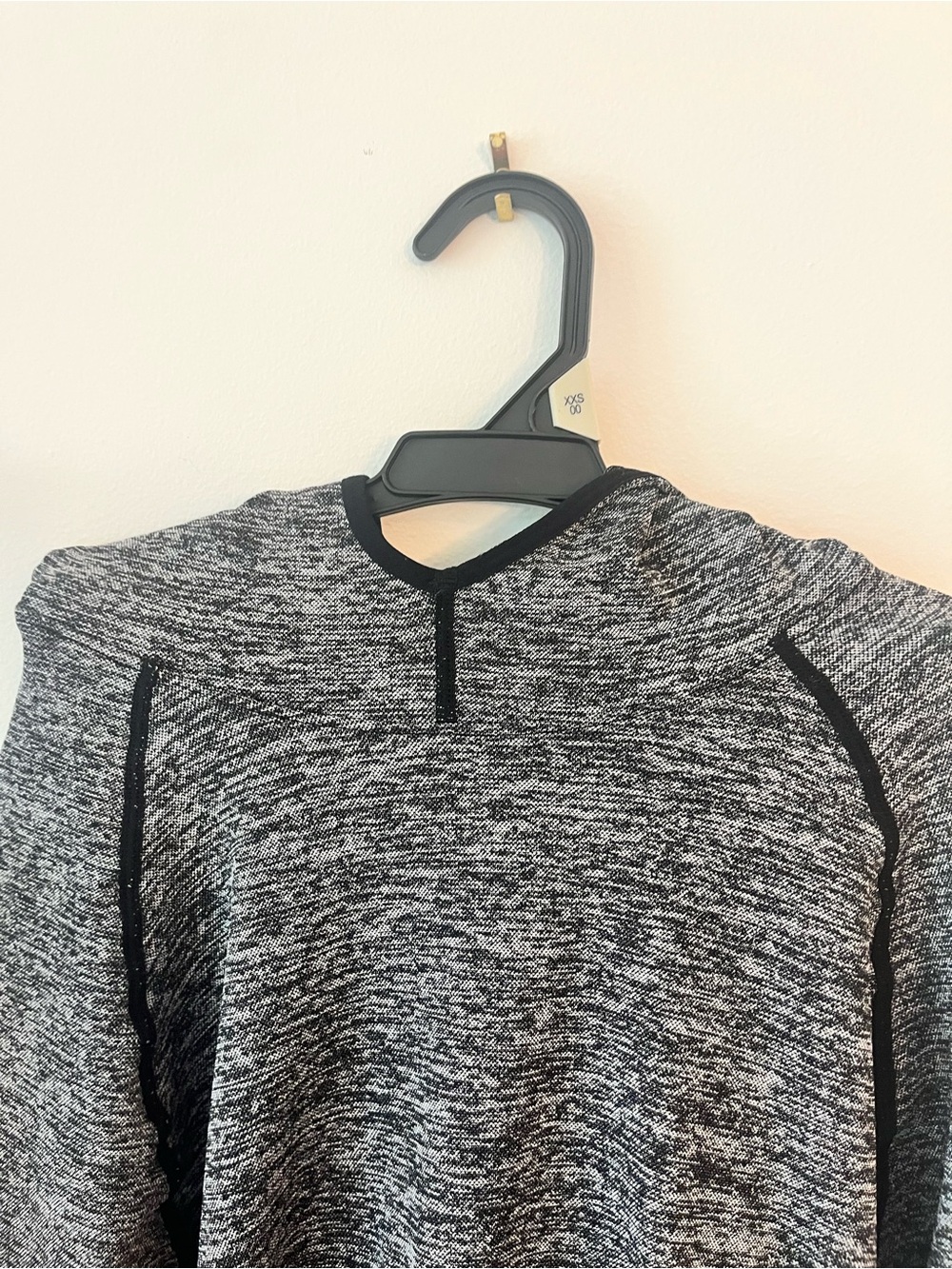 Women’s Heathered Black & White Crew Sweater